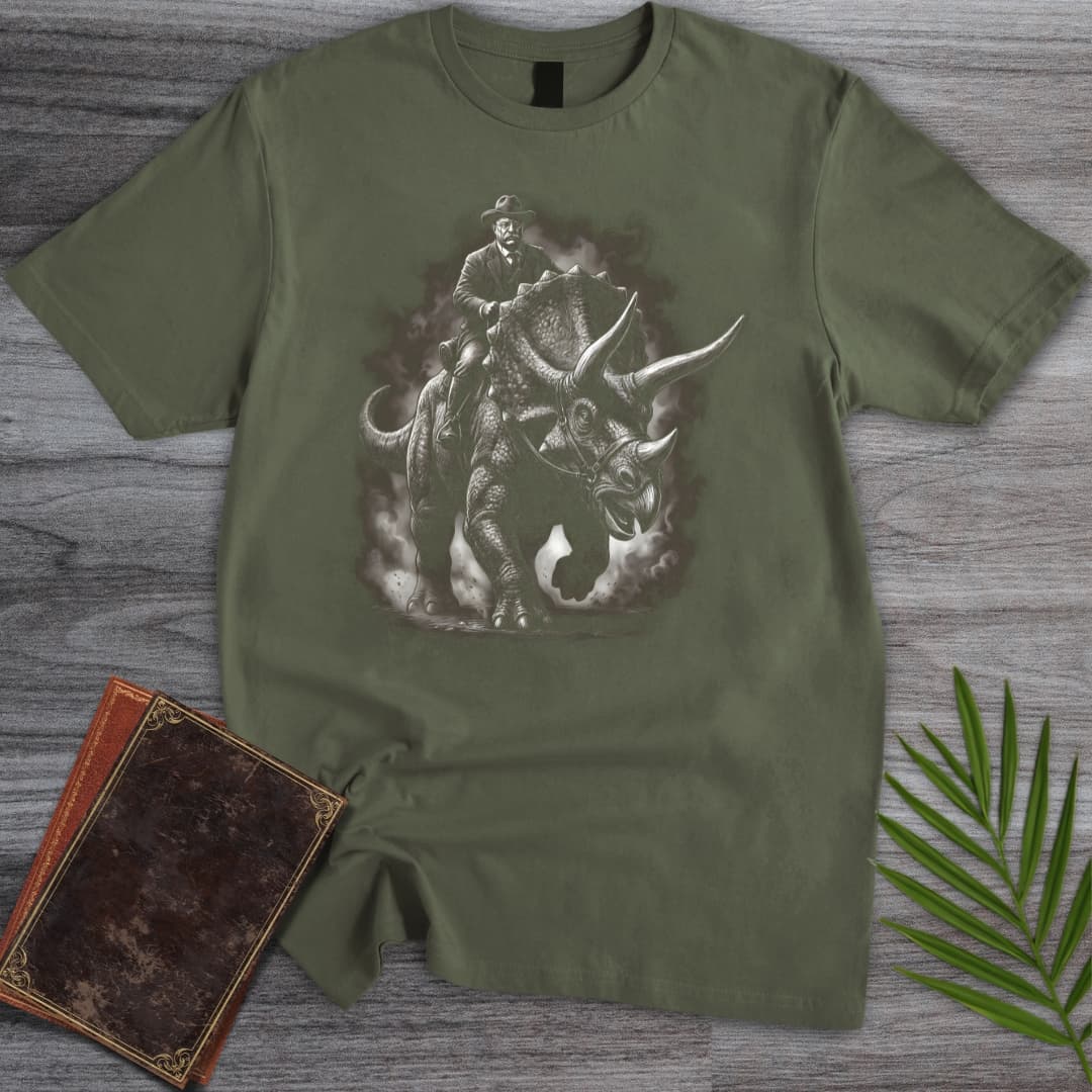 T-Shirt Military Green / S Americas 250th Dauntless Roosevelt Triceratops T-Shirt