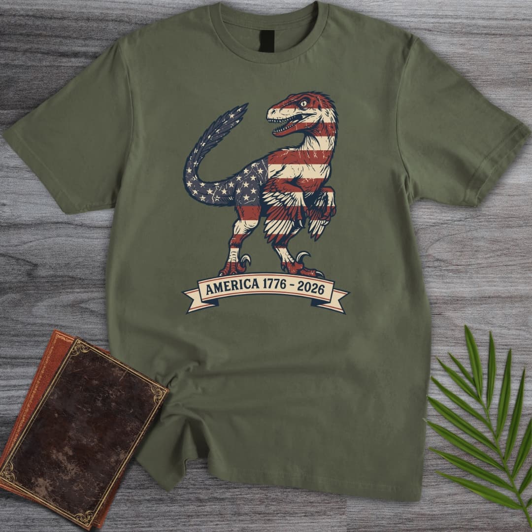 T-Shirt Military Green / S Americas 250th Liberty Talon Deinonychus T-Shirt