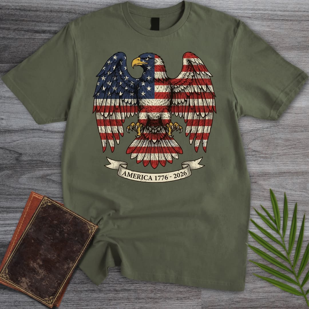 T-Shirt Military Green / S Americas 250Th Old Glory Eagle T-Shirt