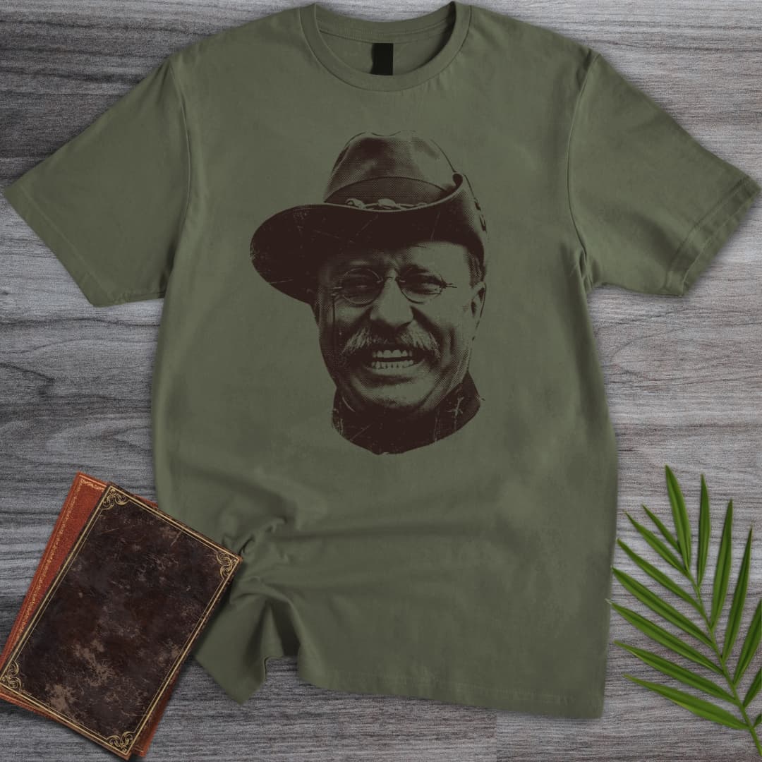 T-Shirt Military Green / S Americas 250th Rugged Roosevelt Portrait T-Shirt