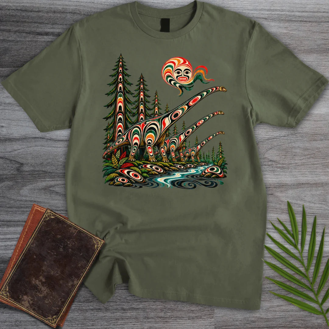T-Shirt Military Green / S Ancient Coastal Sauropod T-Shirt