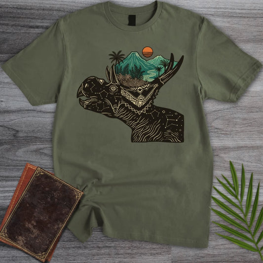 T-Shirt Military Green / S Ancient  Diabloceratops Wisdom T-Shirt