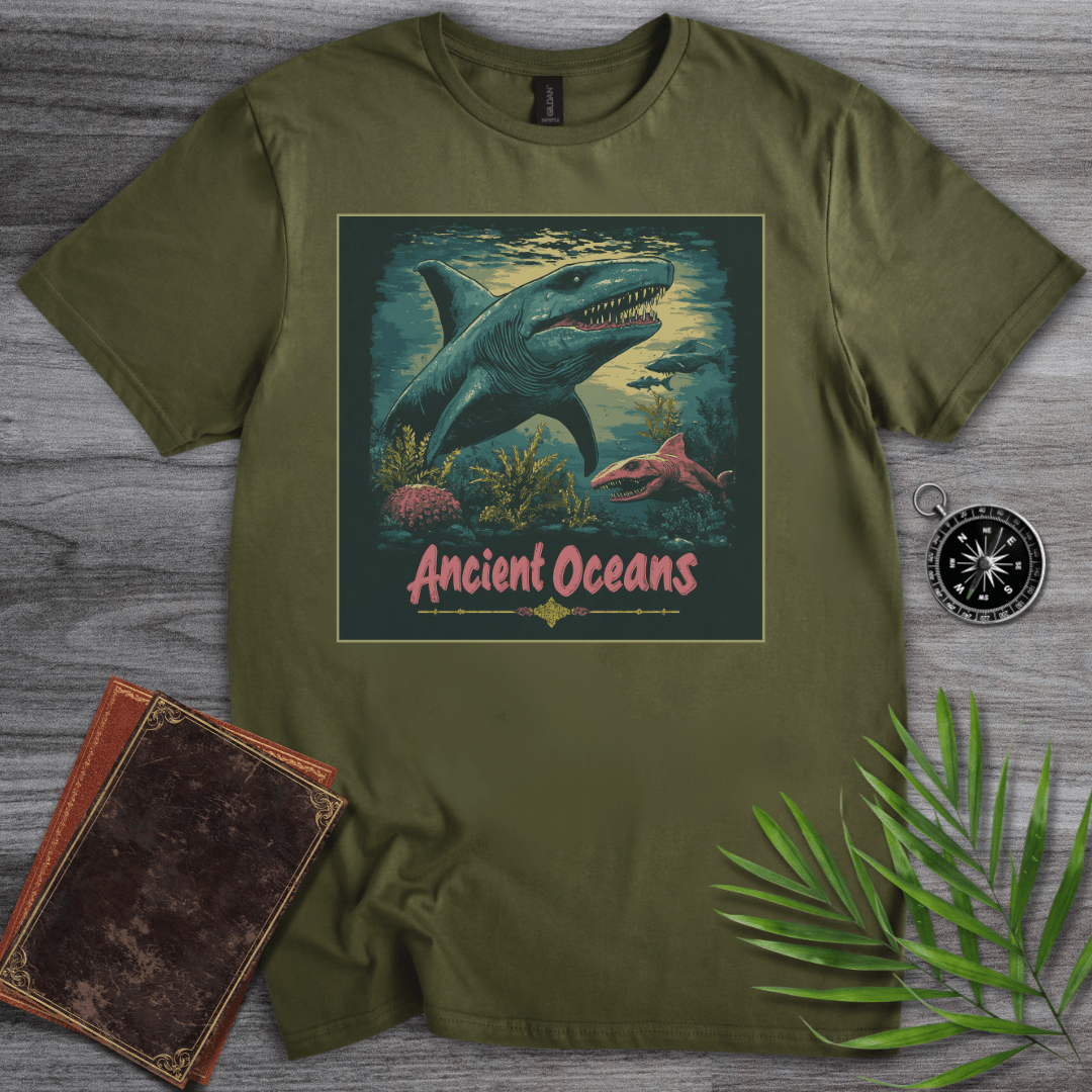 T-Shirt Military Green / S Ancient Ocean's Megalodon T-Shirt