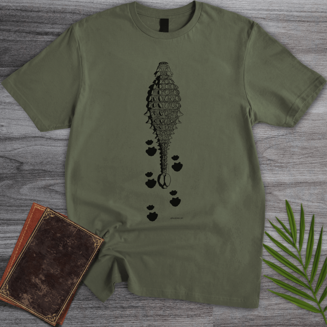 T-Shirt Military Green / S Ankylosaurus Armor Trackway T-Shirt (ldn_rdnt_art)