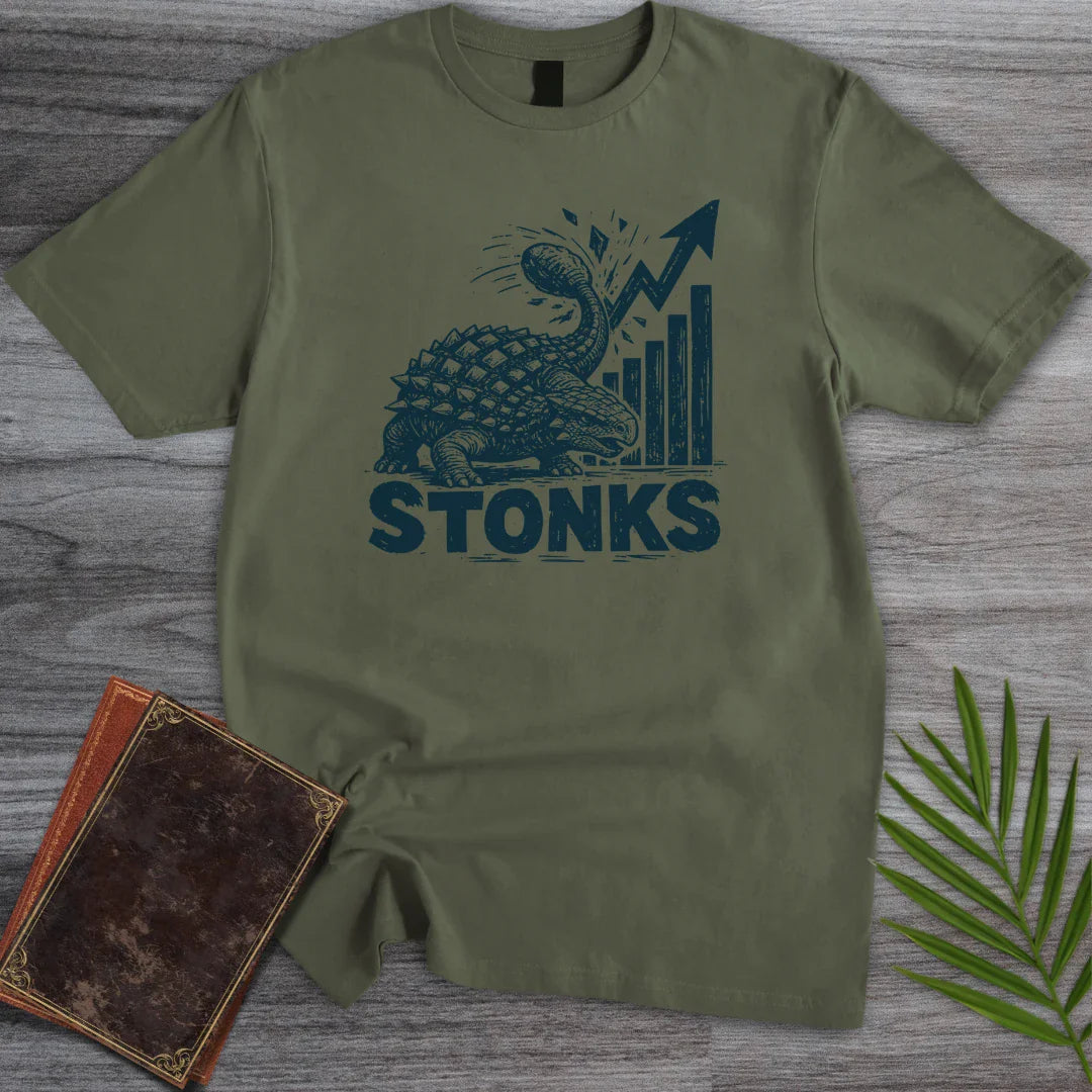 T-Shirt Military Green / S Ankylosaurus Stonks T-Shirt