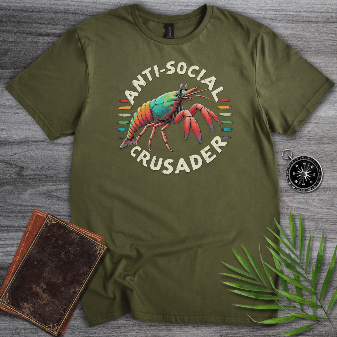 T-Shirt Military Green / S Anti-Social Crusader T-Shirt