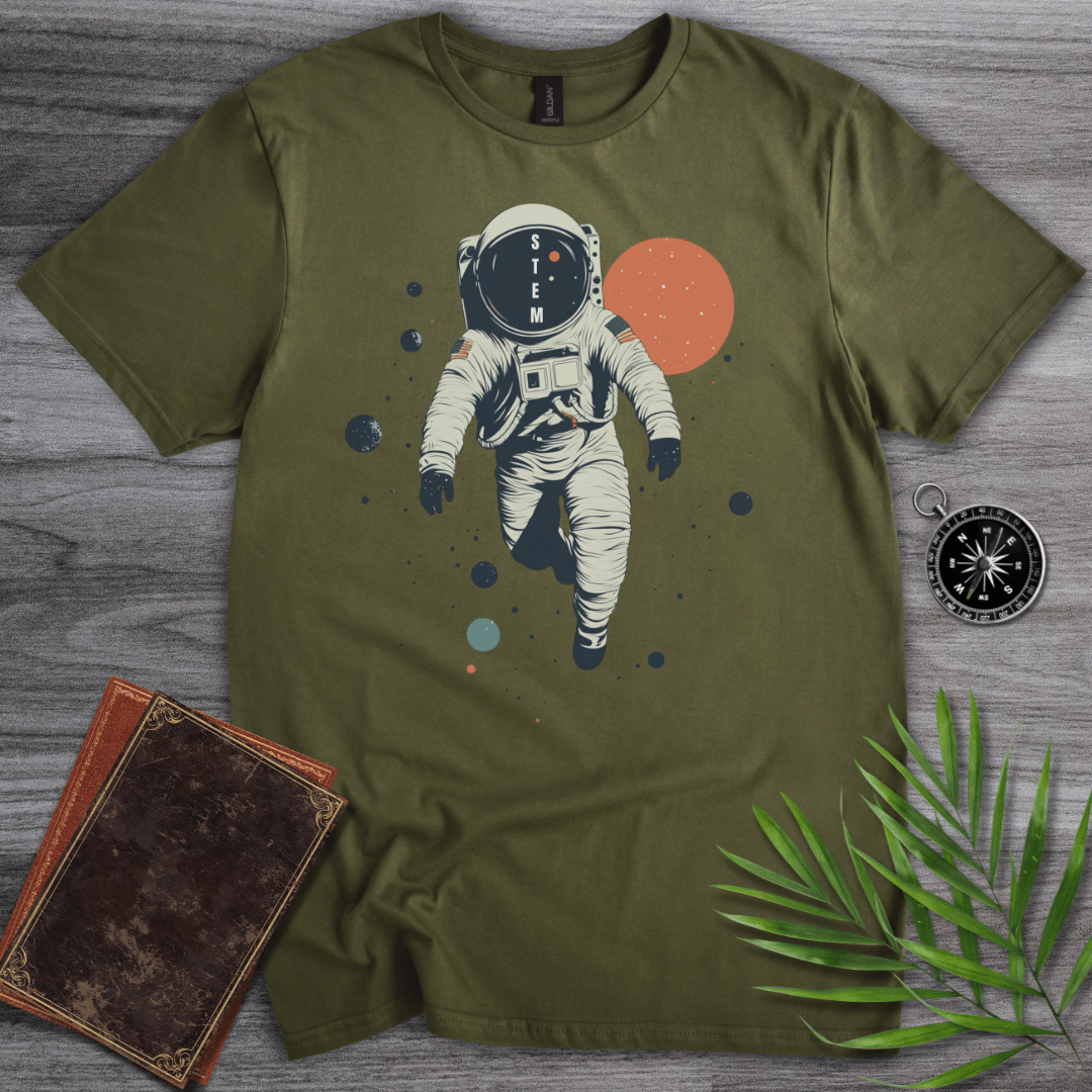 T-Shirt Military Green / S Astronaut STEM Graphic T-Shirt