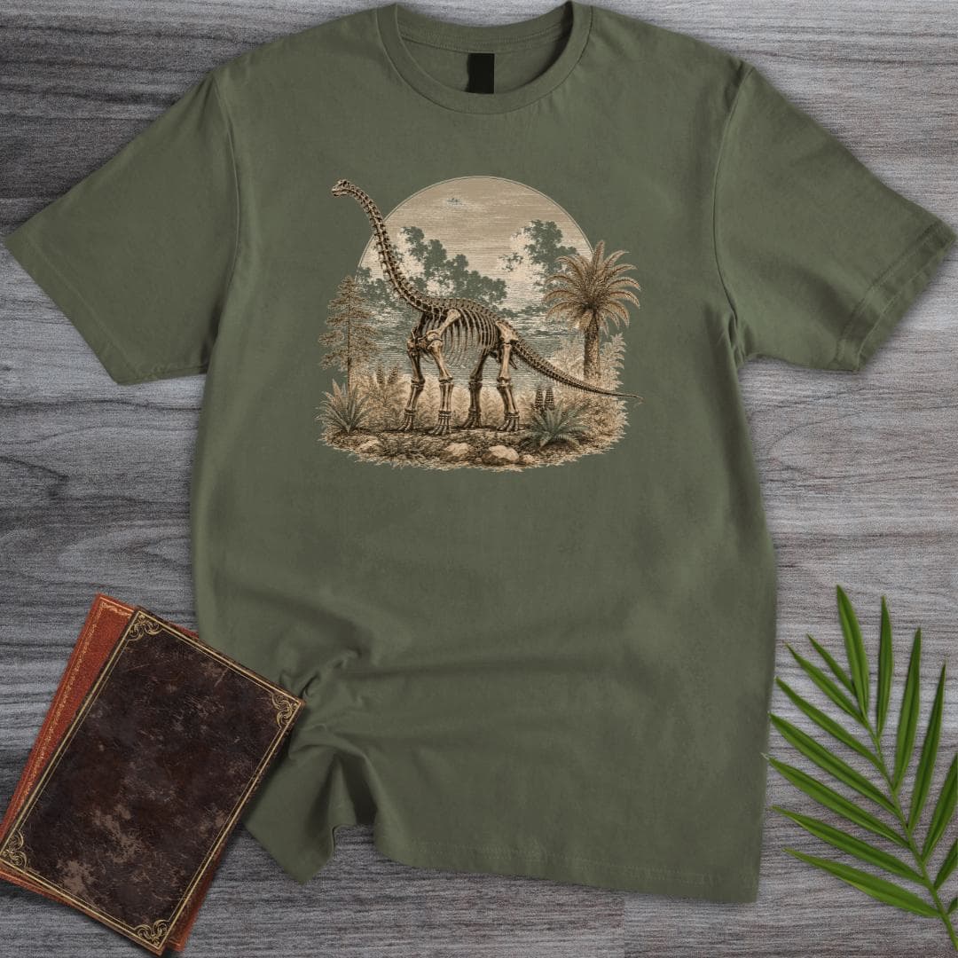 T-Shirt Military Green / S Beneath the Ferns Sauropod T-Shirt
