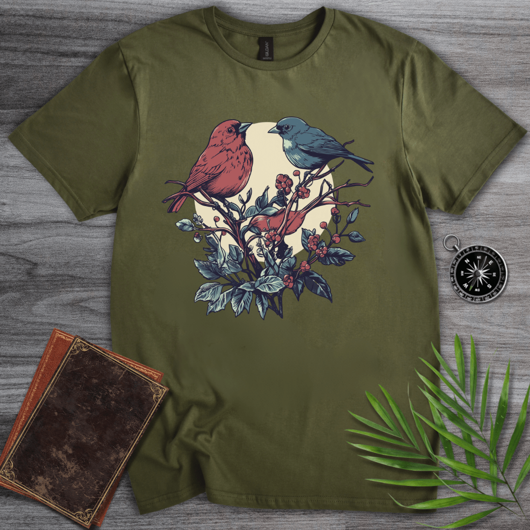 T-Shirt Military Green / S Bird Berry Perch T-Shirt