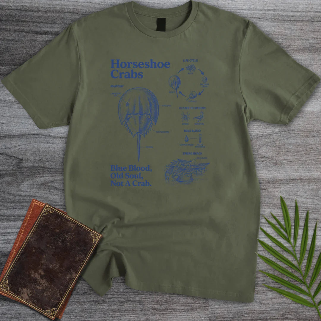 T-Shirt Military Green / S Blue Blood Horseshoe Crab T-Shirt