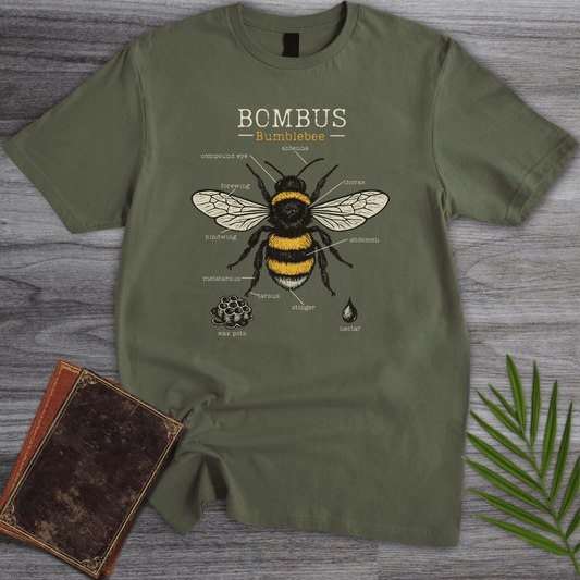 T-Shirt Military Green / S Bombus Bumblebee Anatomy T-Shirt