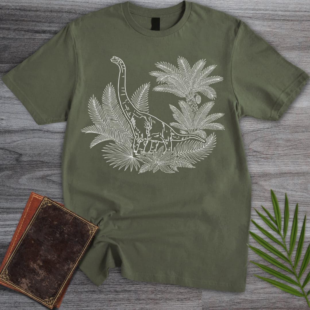 T-Shirt Military Green / S Brachiosaurus Mesozoic Arrangement T-Shirt