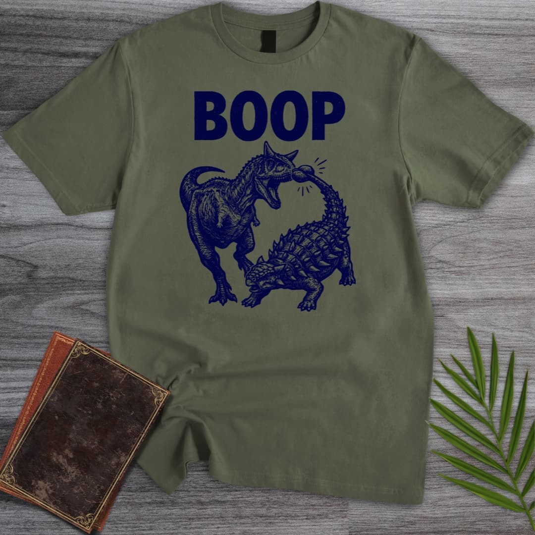 T-Shirt Military Green / S Carnotaurus vs Ankylosaurus CLONK T-Shirt