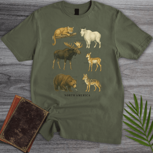 T-Shirt Military Green / S Common North American Mammals T-Shirt