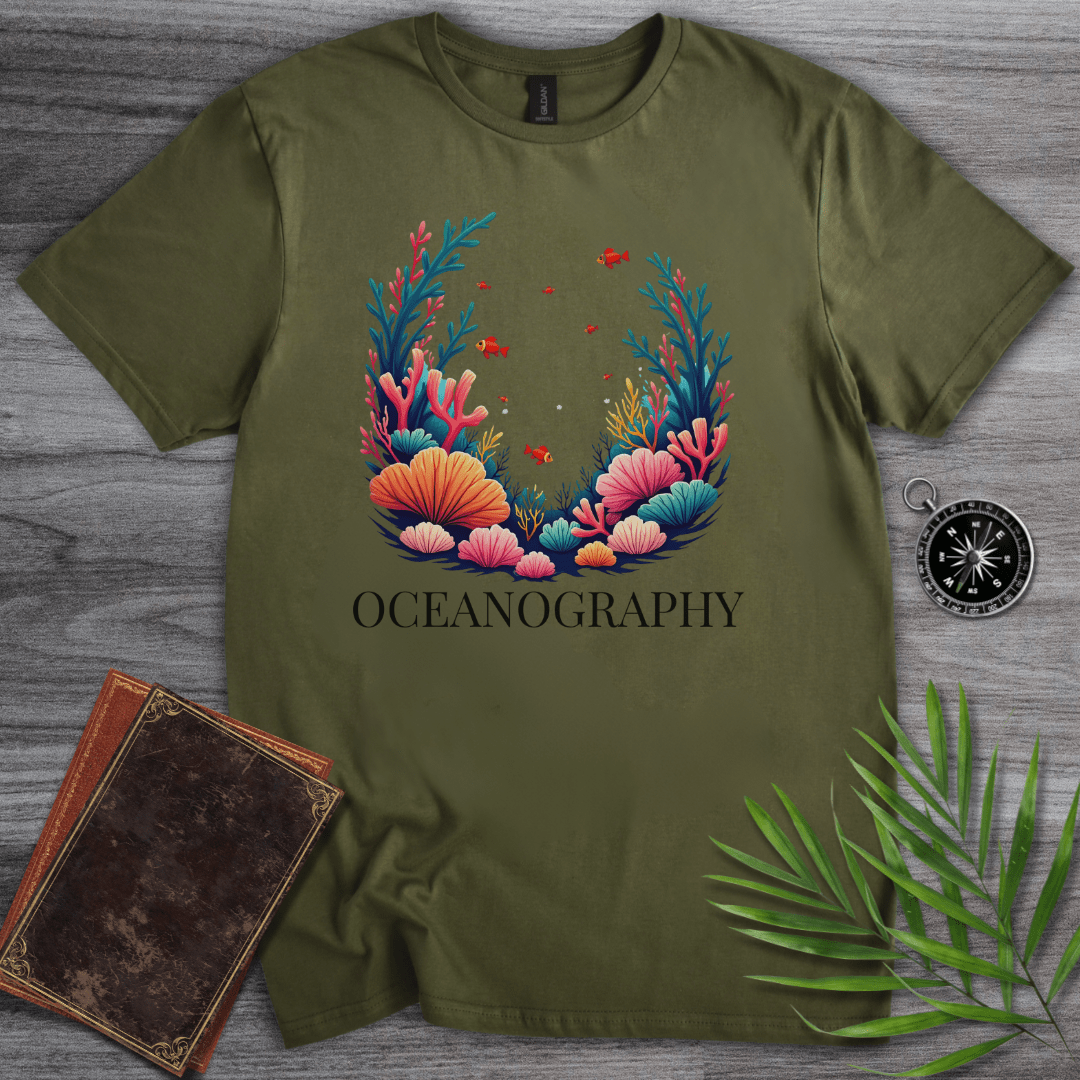 T-Shirt Military Green / S Coral Oceanography T-Shirt