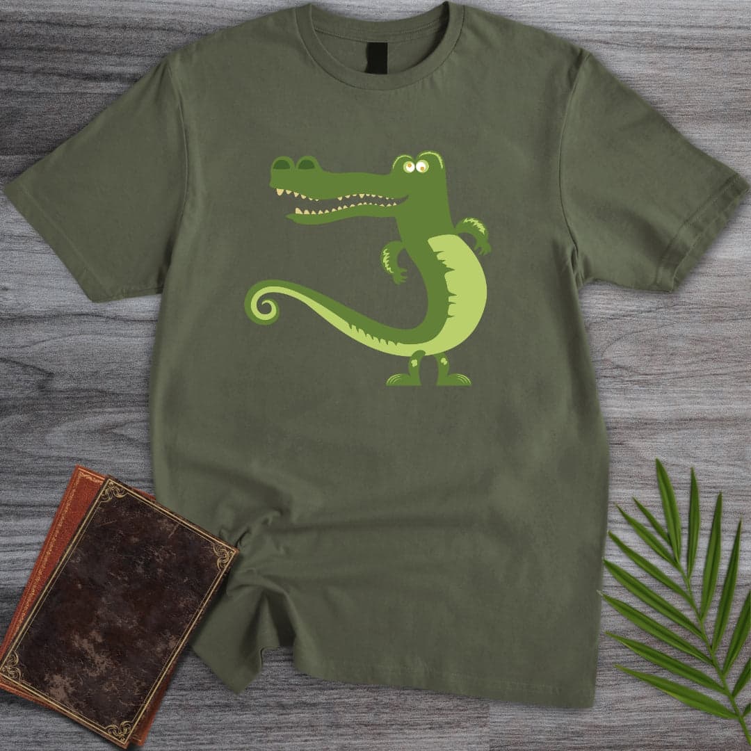 T-Shirt Military Green / S Cretaceous Croc Retro T-Shirt (Doobie)