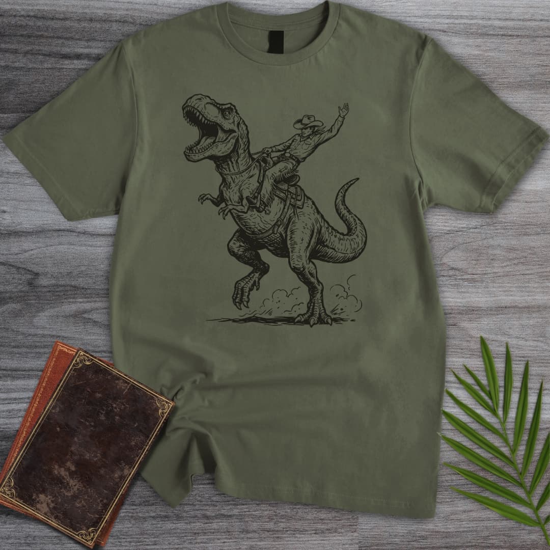T-Shirt Military Green / S Cretaceous Rodeo (T-Rex) T-Shirt
