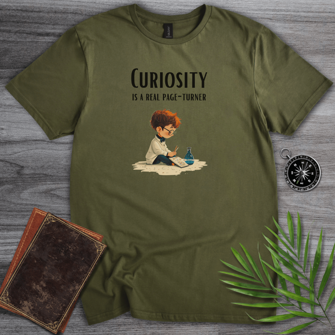 T-Shirt Military Green / S Curiosity is a Real Page Turner