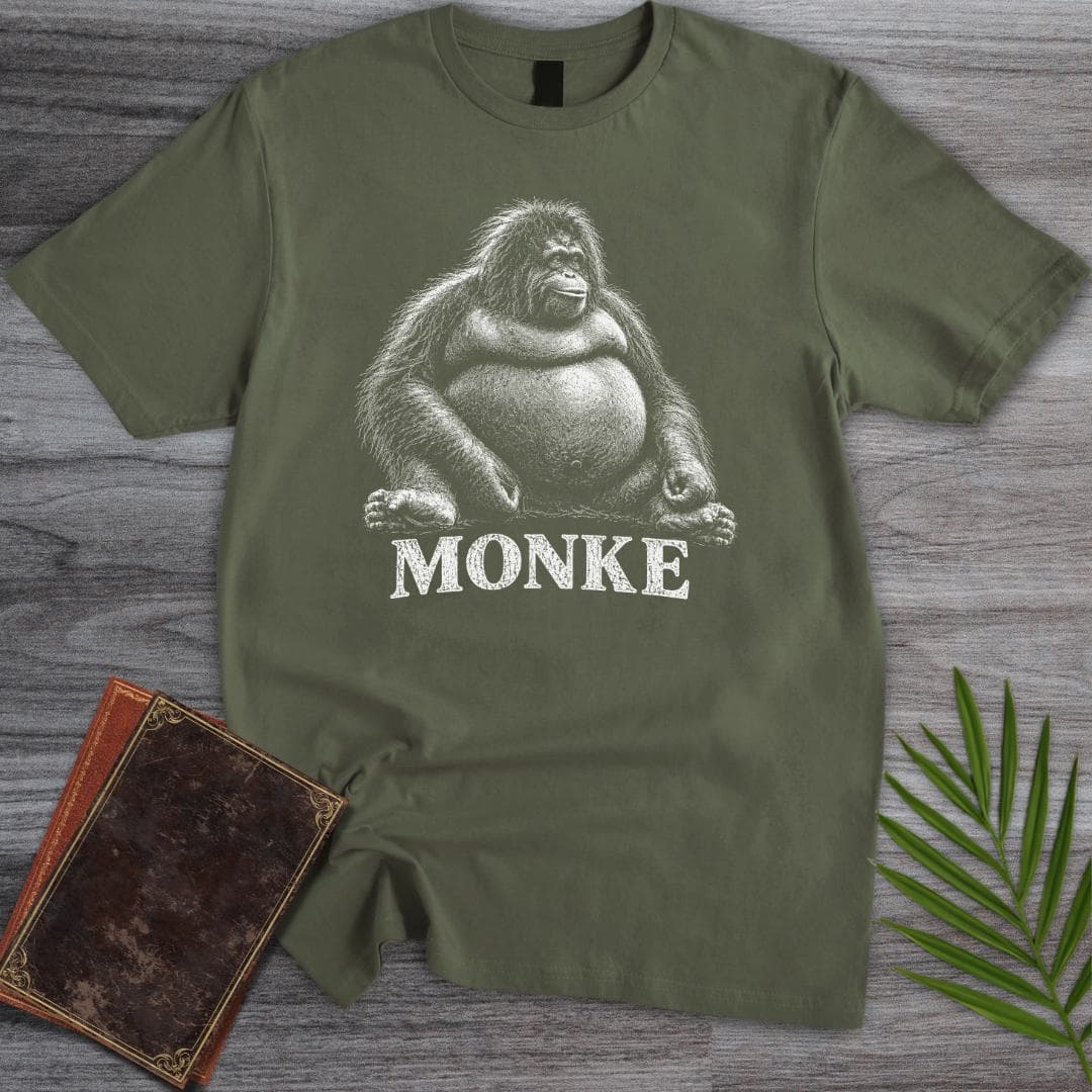 T-Shirt Military Green / S Curious Monke T-Shirt