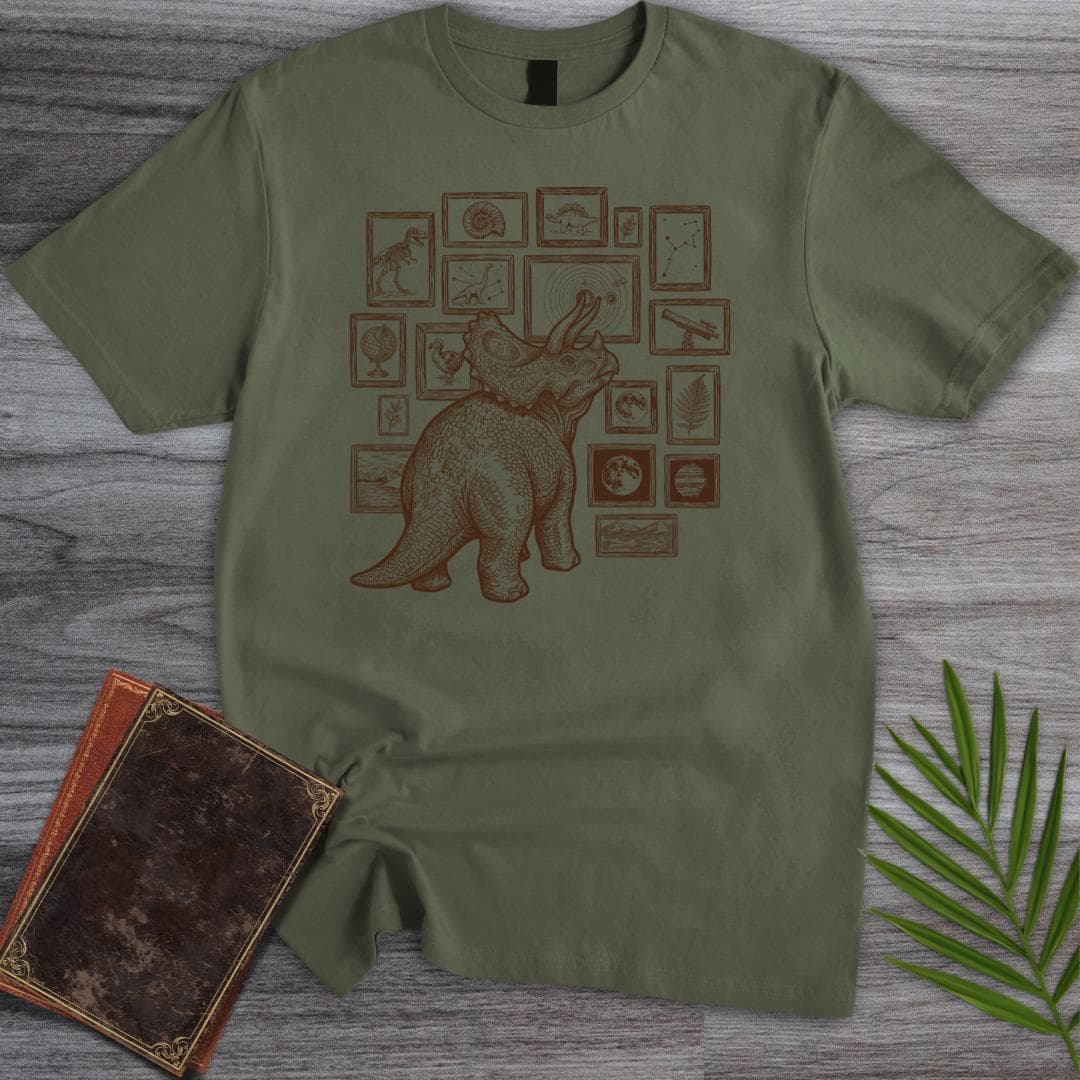 T-Shirt Military Green / S Curious Triceratops Museum T-Shirt