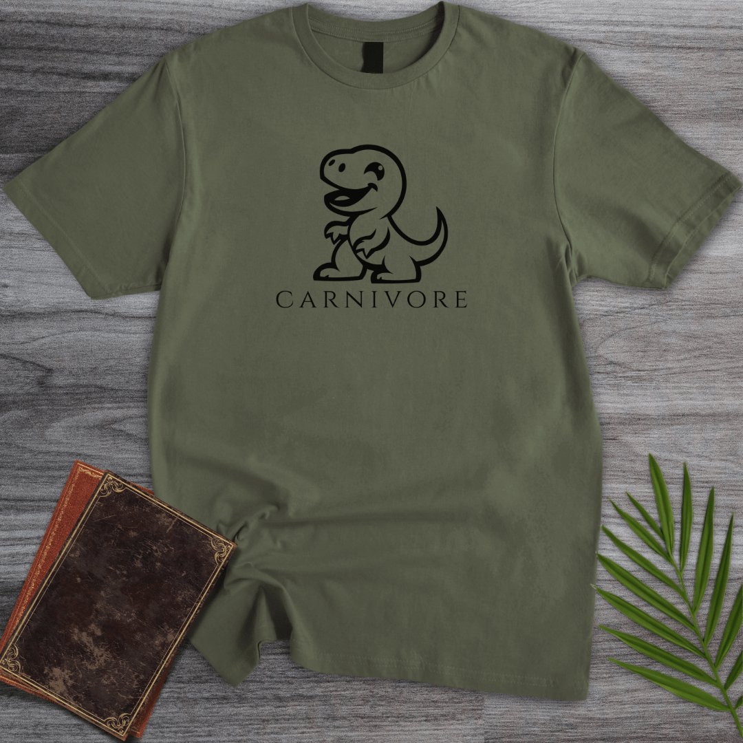 T-Shirt Military Green / S Cute Dinosaur Carnivore T-Shirt
