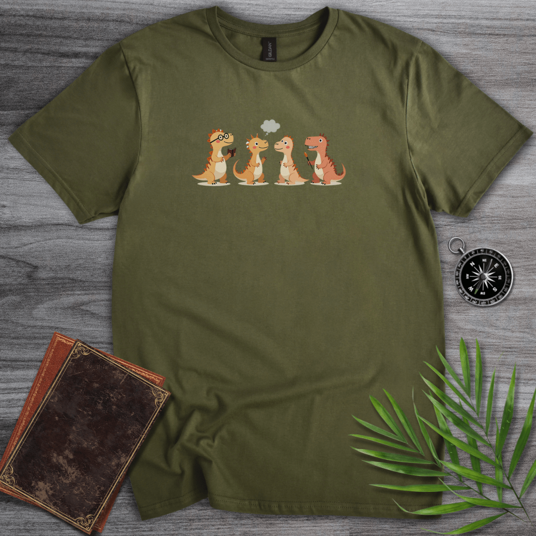 T-Shirt Military Green / S Cute Dinosaur Friends T-Shirt