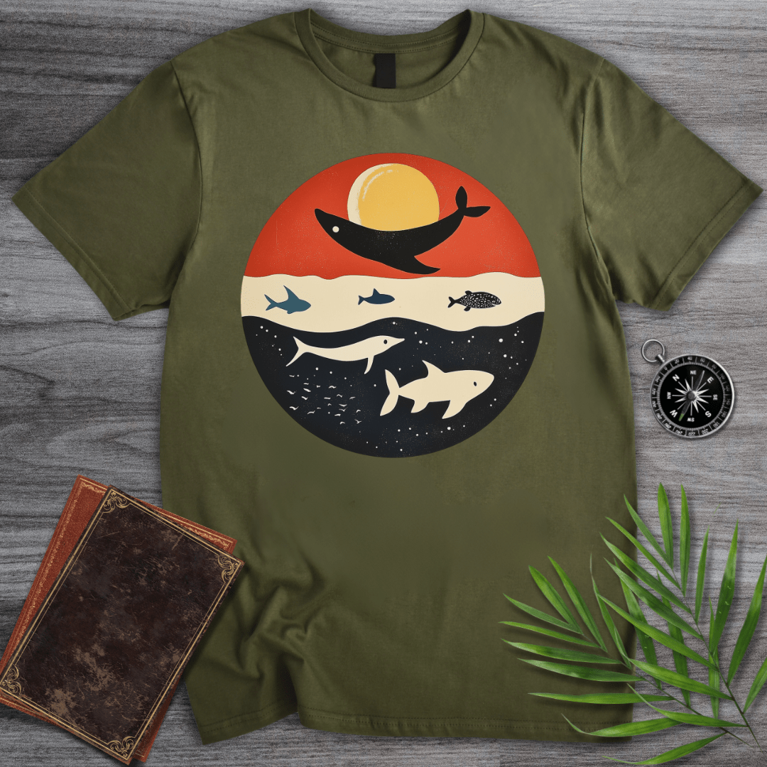 T-Shirt Military Green / S Cute Marine Mammals Graphic T-Shirt