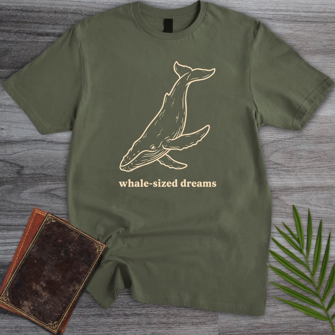 T-Shirt Military Green / S Deep Thoughts Whale T-Shirt