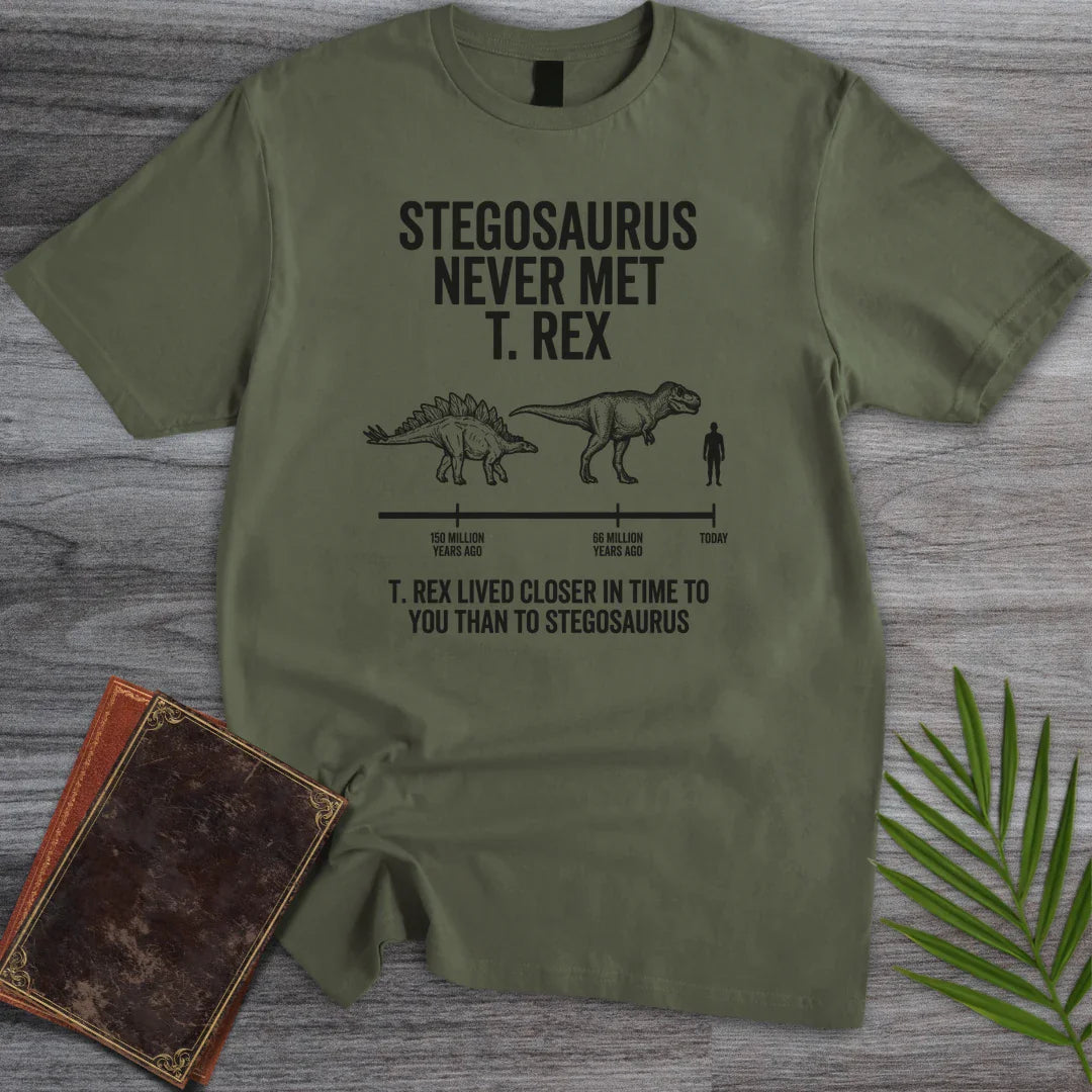 T-Shirt Military Green / S Deep Time Stegosaurus T-Shirt