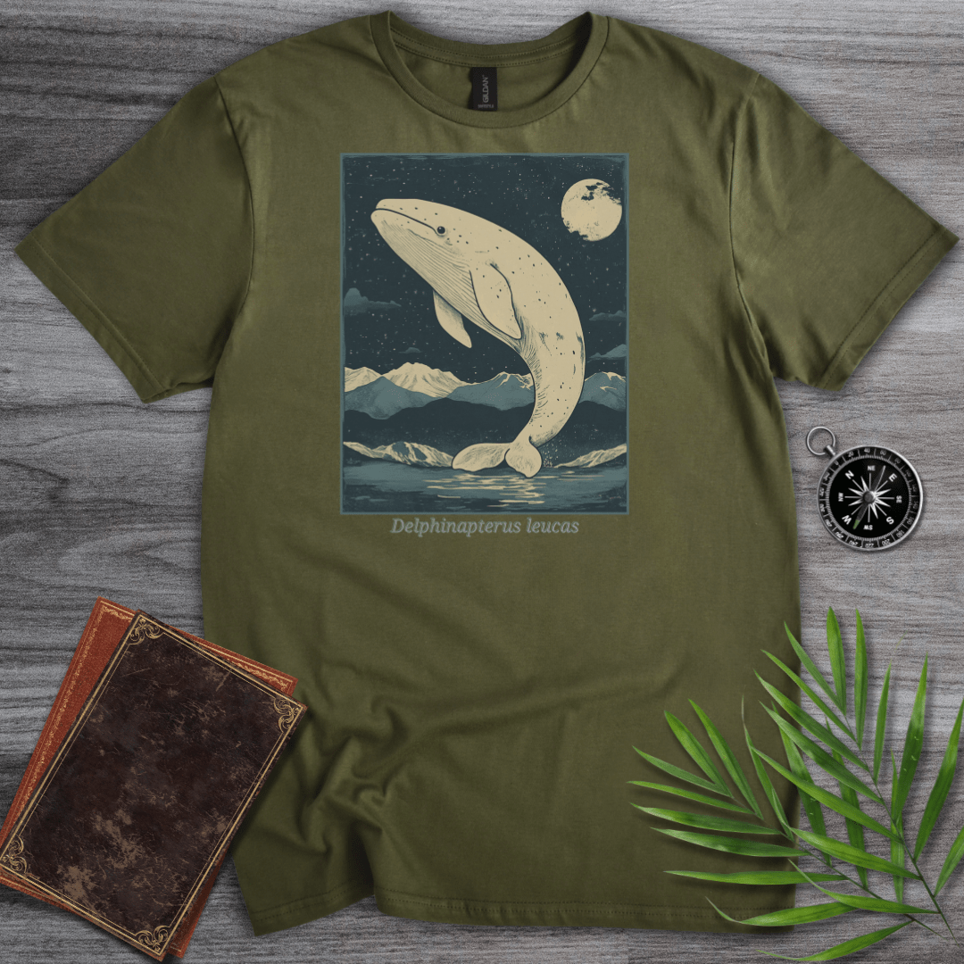 T-Shirt Military Green / S Delphinapterus leucas (Beluga Whale) T-Shirt