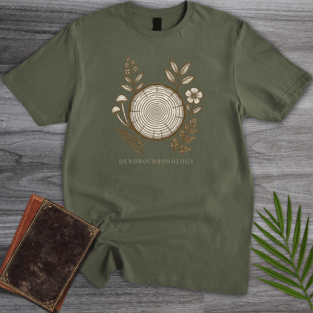T-Shirt Military Green / S Dendrochronology Tree Ring T-Shirt