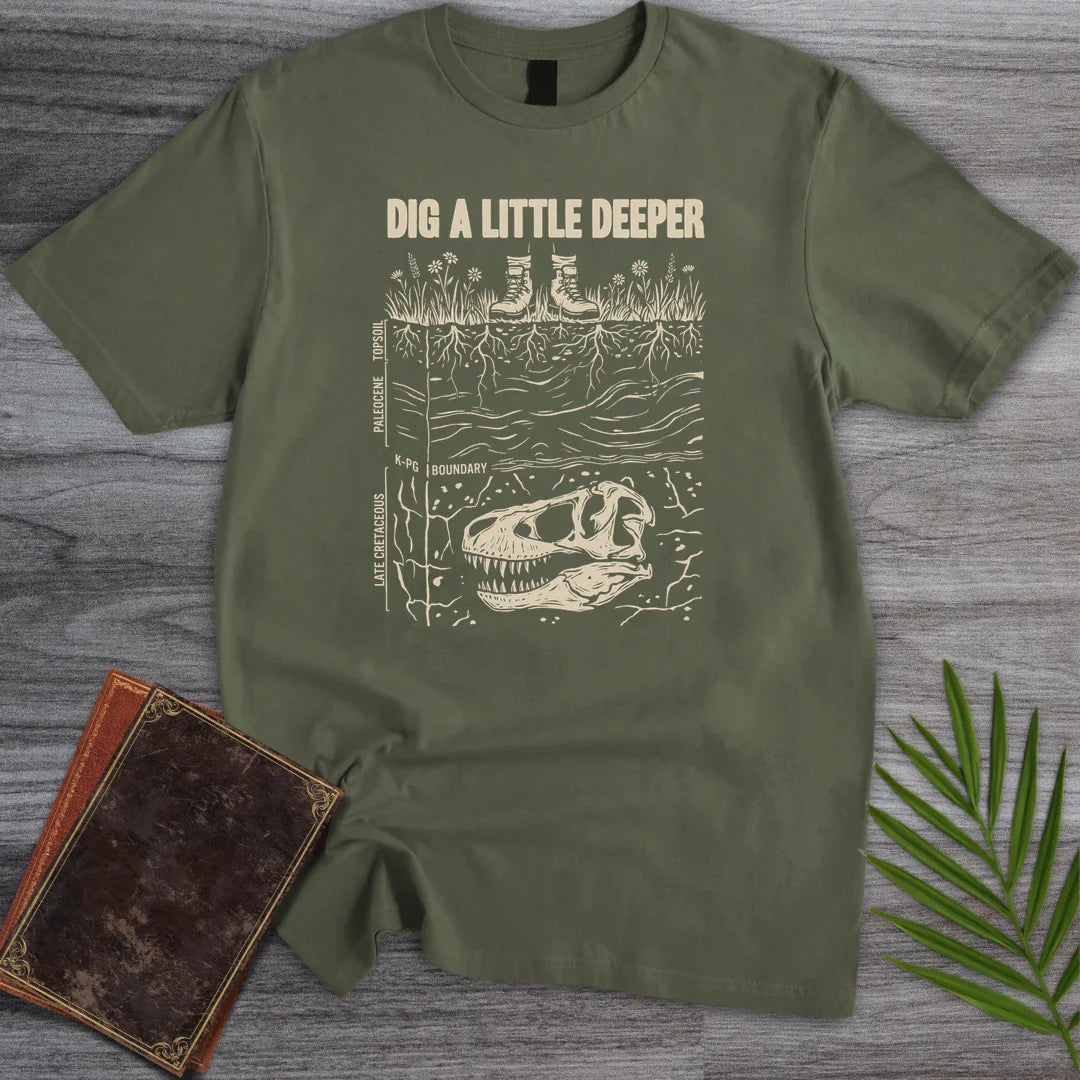 T-Shirt Military Green / S Dig Deeper Strata T-Shirt