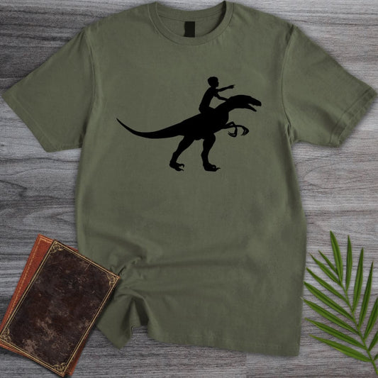 T-Shirt Military Green / S Dino Rider Silhouette T-Shirt (Doobie)
