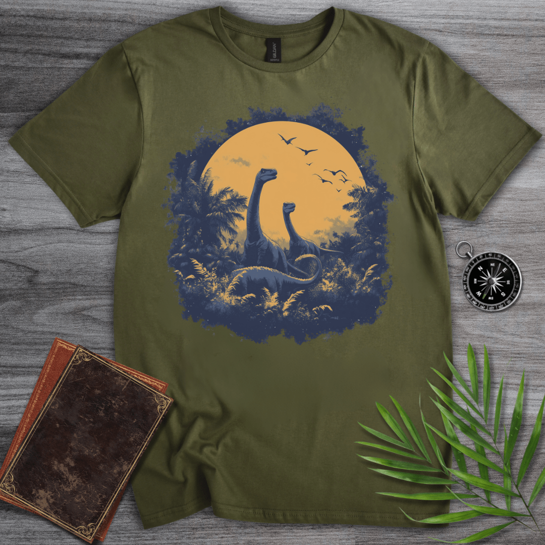 T-Shirt Military Green / S Dinosaur at Dusk T-Shirt