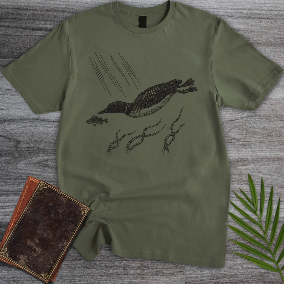 T-Shirt Military Green / S Diving Common Loon T-Shirt