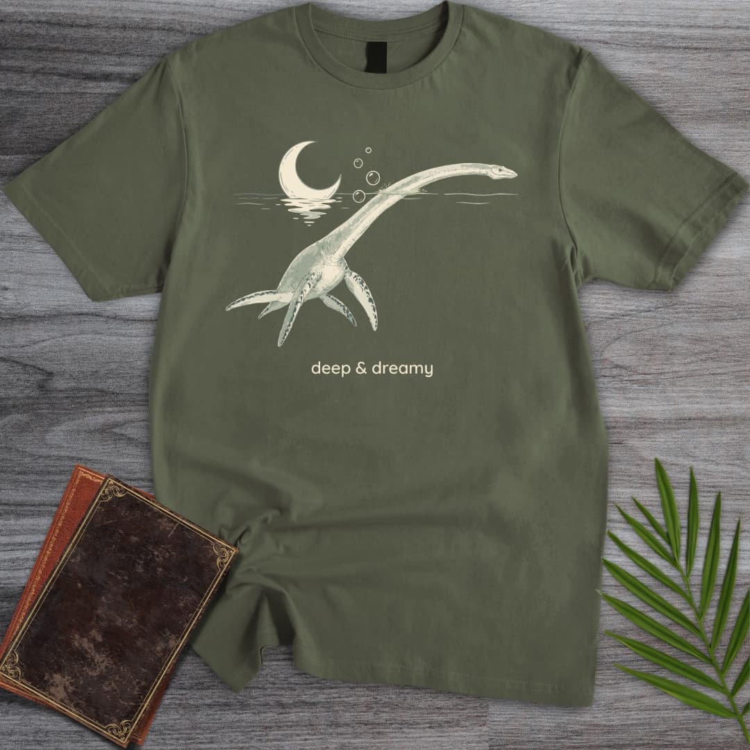 T-Shirt Military Green / S Dreaming Plesiosaur T-Shirt