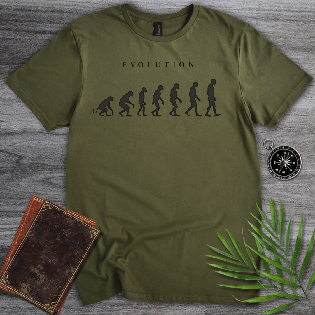 T-Shirt Military Green / S Evolution Towards Homo-Sapiens T-Shirt