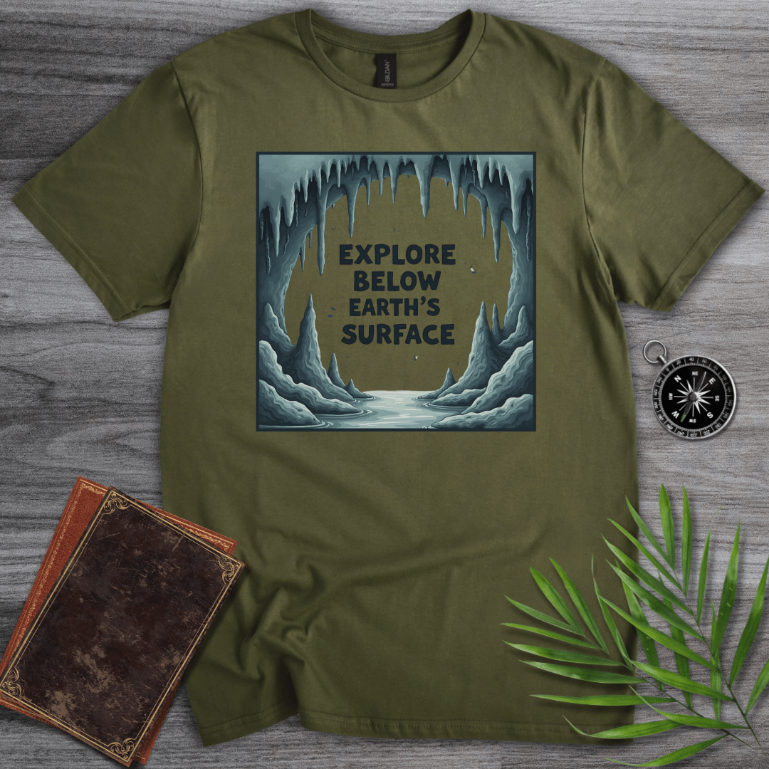 T-Shirt Military Green / S Explore Below the Earth's Surface T-Shirt