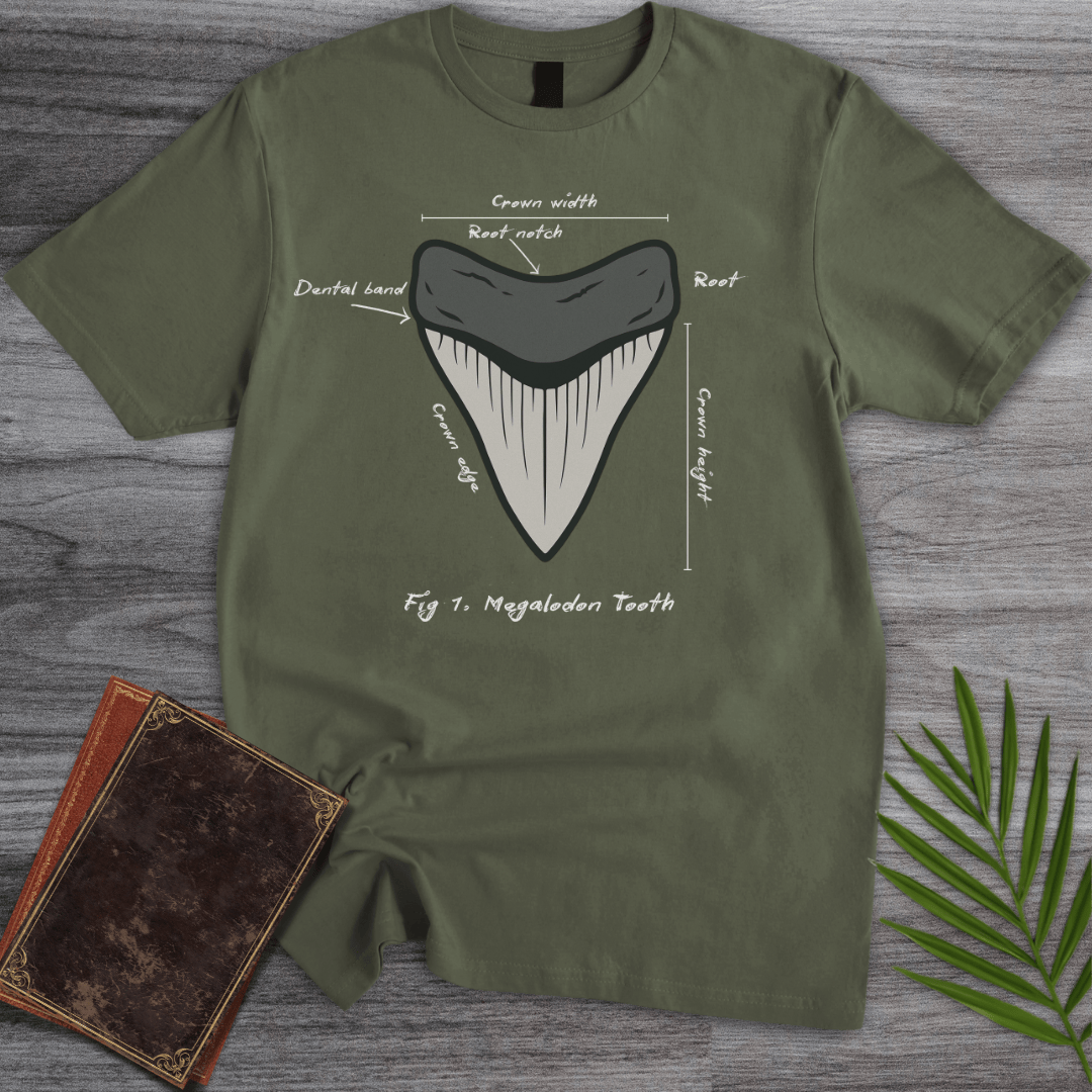 T-Shirt Military Green / S Figure 1: Megalodon Tooth T-Shirt