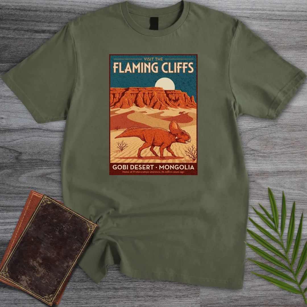 T-Shirt Military Green / S Flaming Cliffs Protoceratops T-Shirt