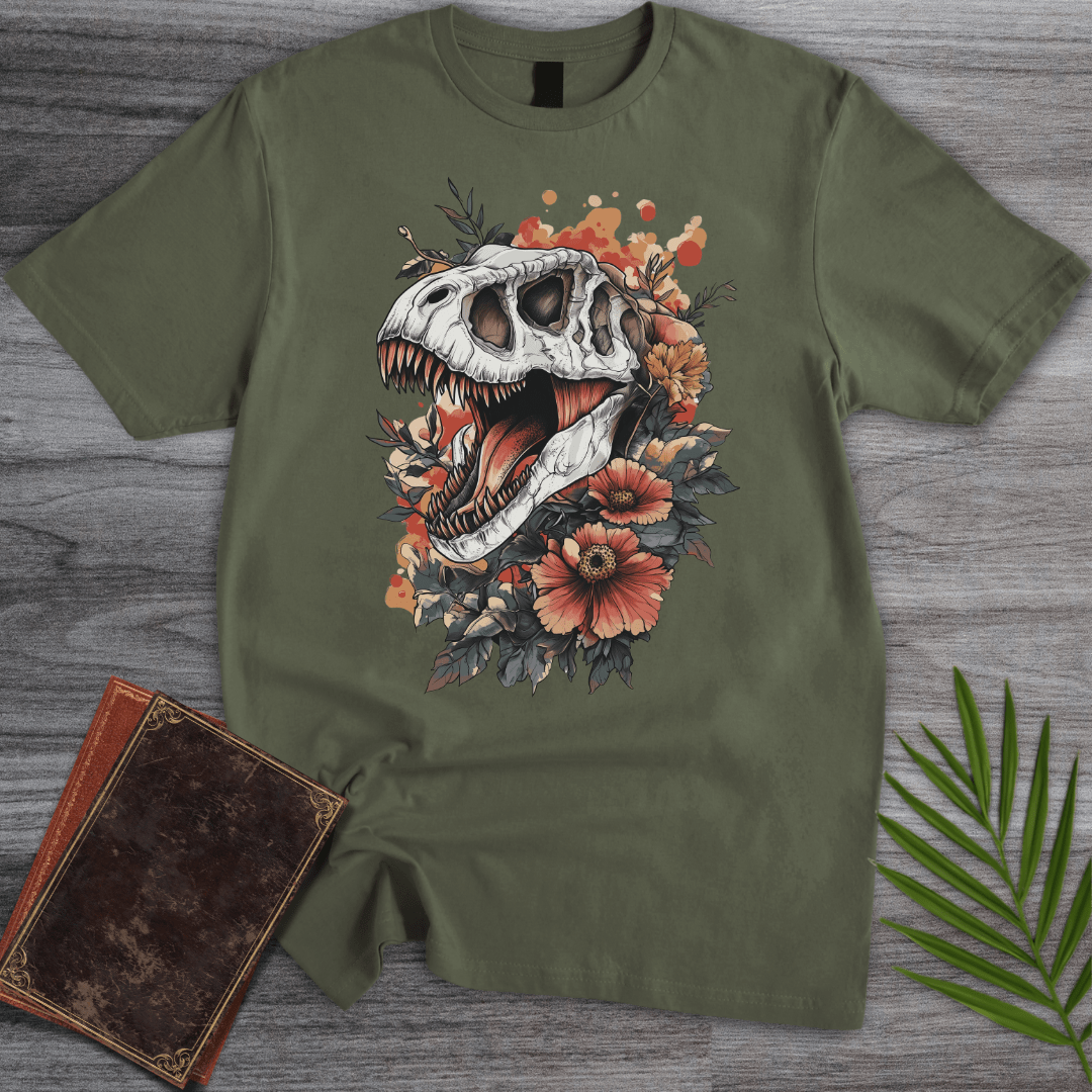 T-Shirt Military Green / S Floral Fossil Fury T-Shirt