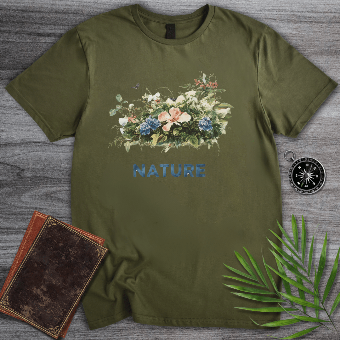 T-Shirt Military Green / S Floral Nature Bloom T-Shirt