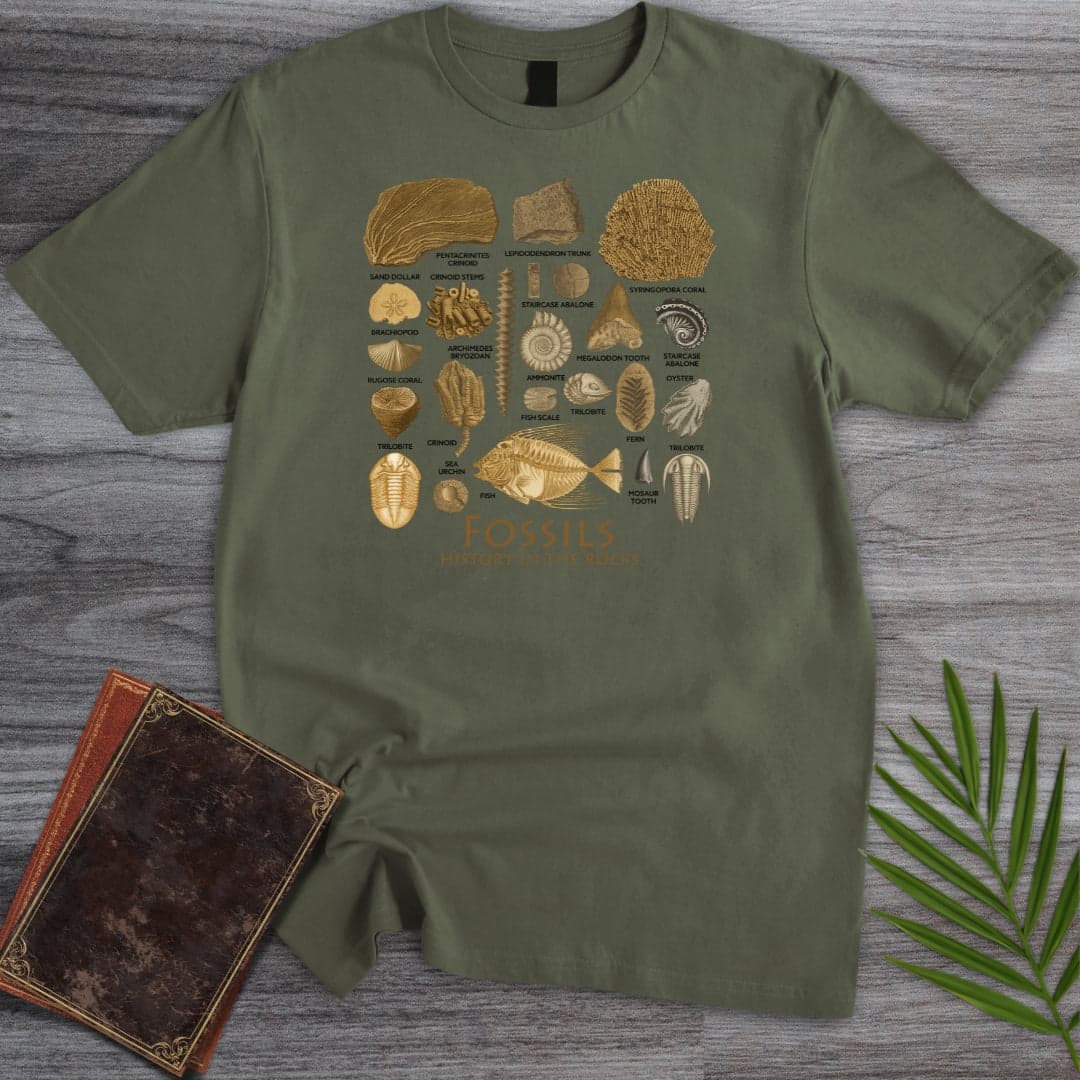 T-Shirt Military Green / S Fossil History In Rocks T-Shirt