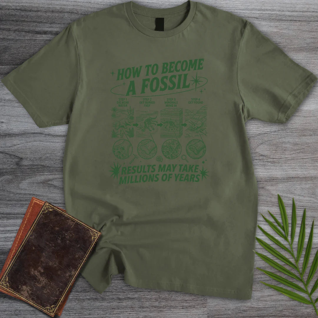 T-Shirt Military Green / S Fossil Recipe Triceratops T-Shirt