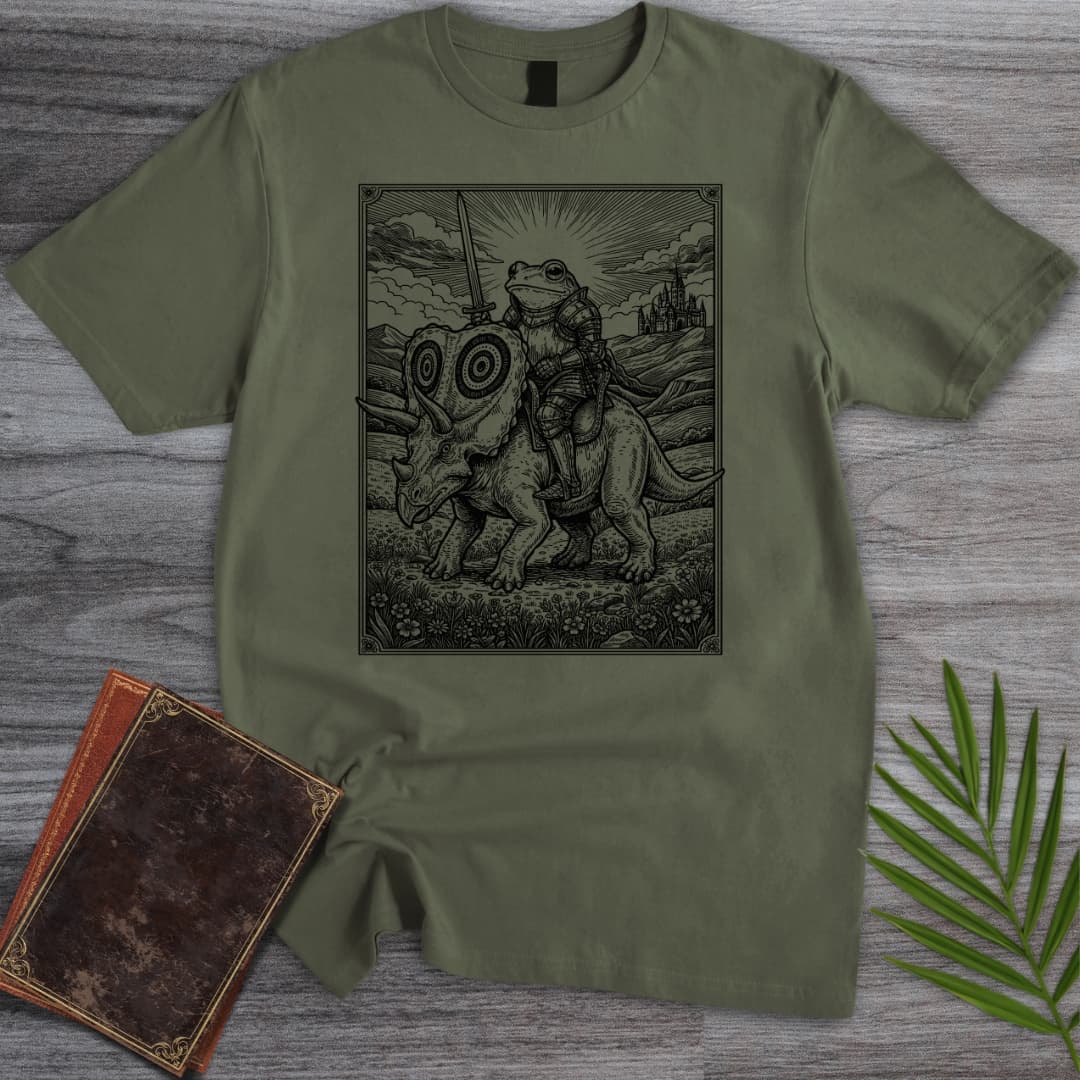 T-Shirt Military Green / S Frog Knight Torosaurus Rider T-Shirt