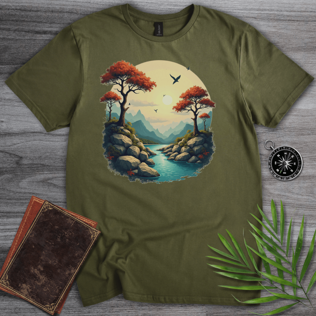 T-Shirt Military Green / S Geomorphic Environments: Autumn Landscape T-Shirt