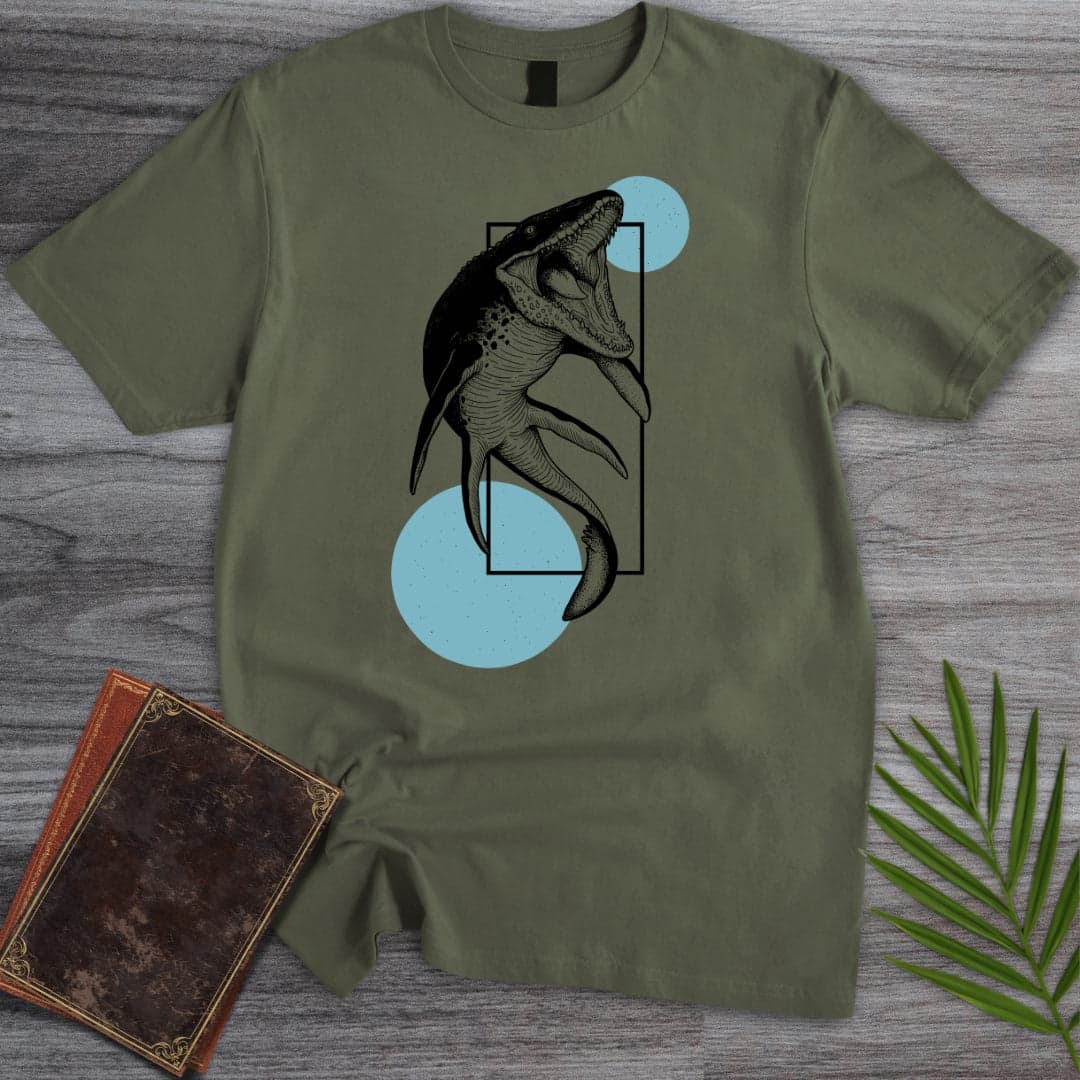 T-Shirt Military Green / S Great Deep Mosasaurus Ocean T-Shirt