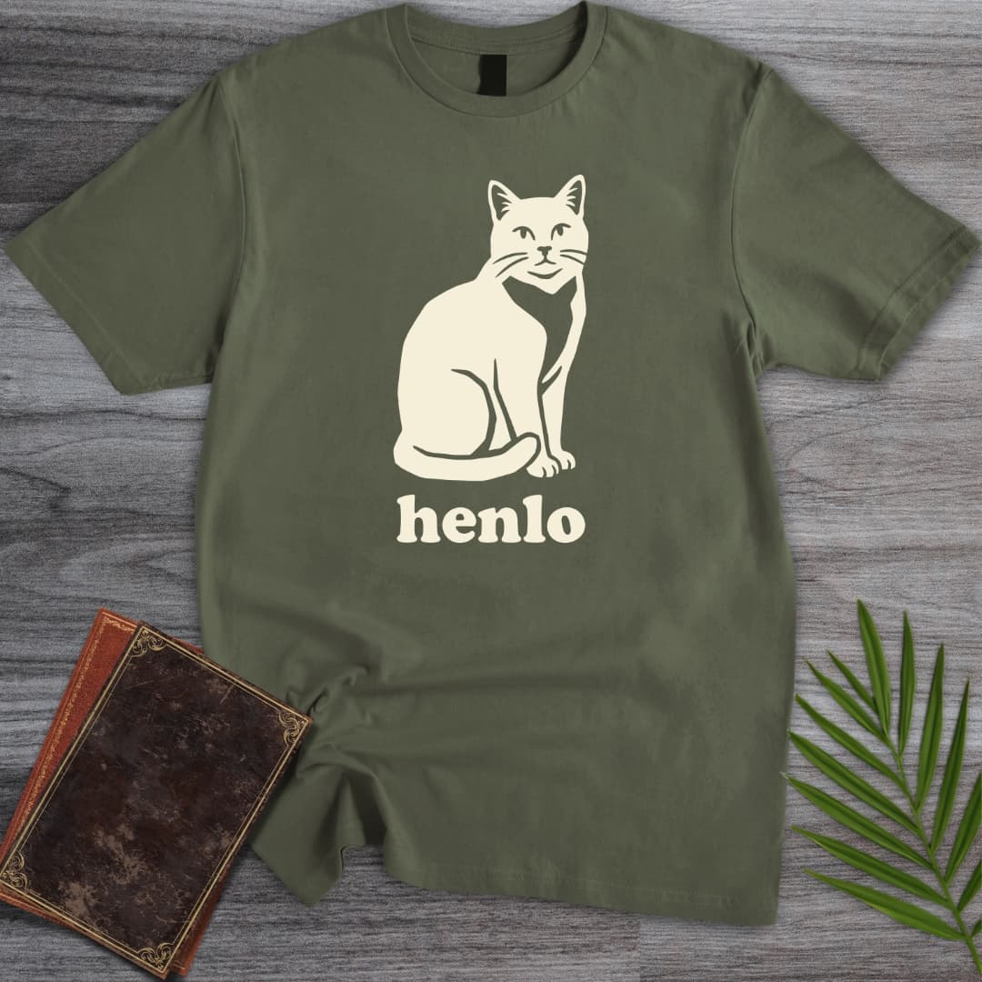 T-Shirt Military Green / S Henlo Cat T-Shirt