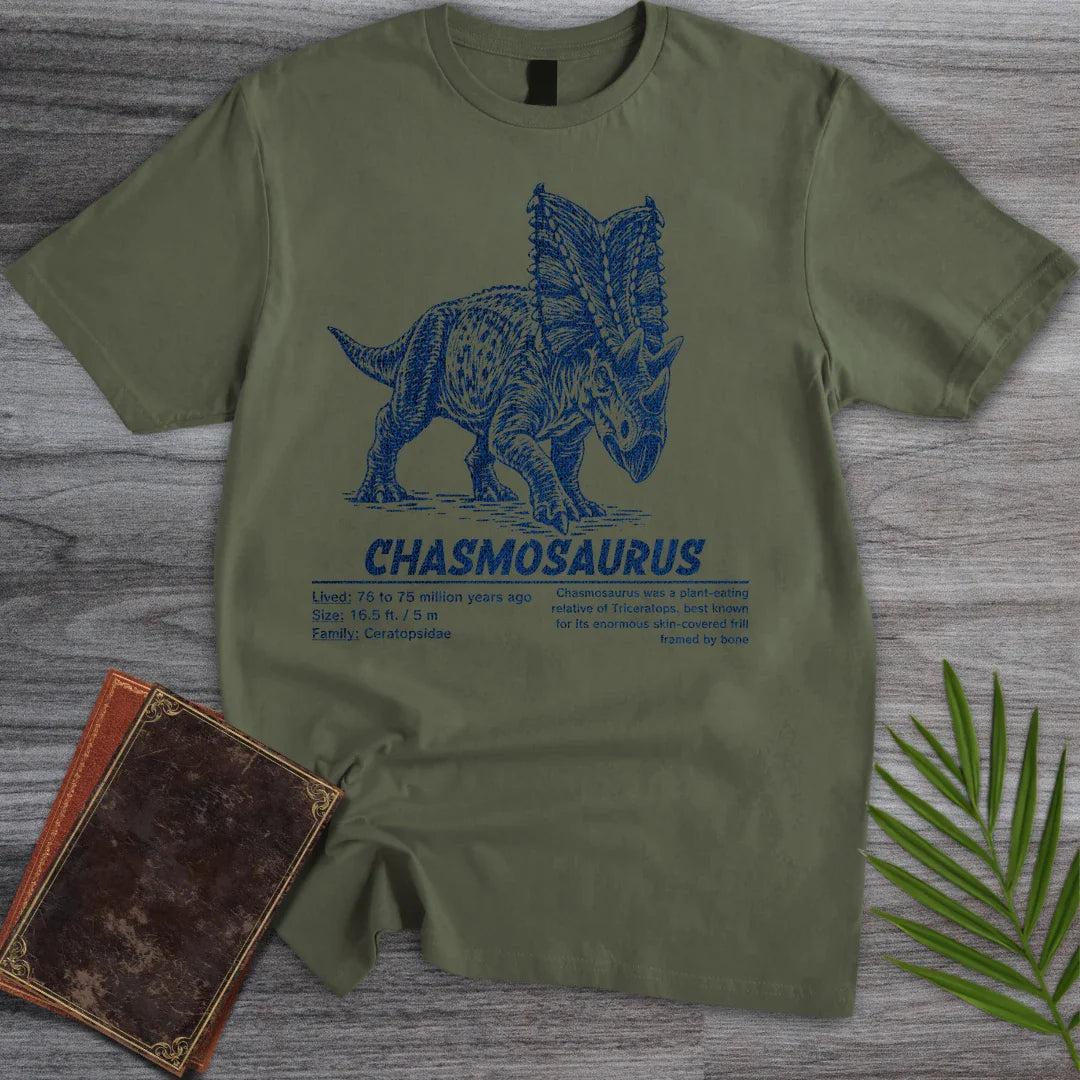 T-Shirt Military Green / S Herbivorous Beaked Chasmosaurus T-Shirt