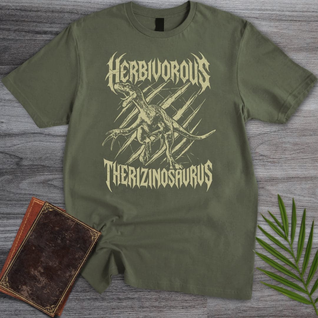 T-Shirt Military Green / S Herbivorous Metal Therizinosaurus T-Shirt